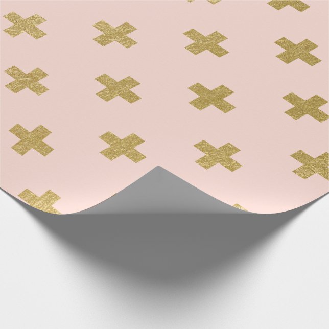Papel De Presente Faux Gold Foil Swiss Cross Standard (Ponta)