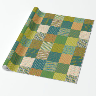 Papel De Presente Faux Patchwork, Earth Colors: Wraping Paper