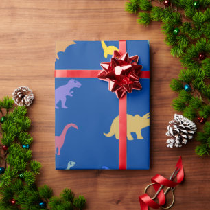 Papel De Presente Favor de Aniversário de Crianças com Dinossauros C
