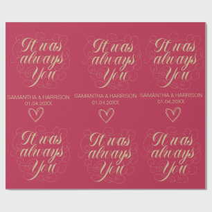 Papel De Presente Favor de Rosa de Casamento Clássico Você Foi Sempr