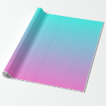 Papel De Presente favor do casamento do Turquoise Combre, cor-de-ros<br><div class="desc">turquesa moderna do primavera-ombre e convites de casamento cor-de-rosa,  favores de casamento da fuschia,  favores de casamento turquesa ombre,  favoritos para festas cor-de-rosa.</div>