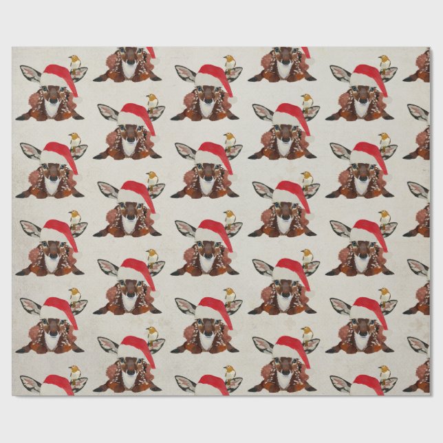 PAPEL DE PRESENTE FAWN & GOLDEN BIRD CHRISTMAS (Aberto)