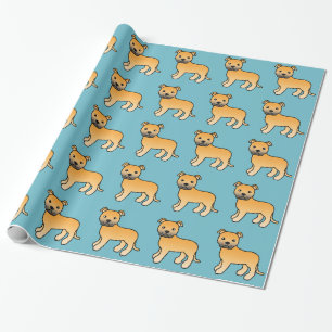 Papel De Presente Fawn Staffordshire Bull Terrier Dog Pattern