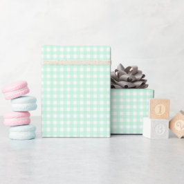 Papel De Presente Faye e Lauren Pastel Gingham Green