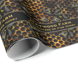 Papel De Presente Fazenda de abelhas favo de mel apicultor fazenda d
