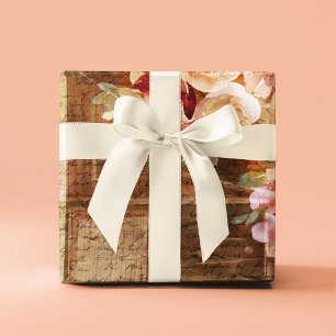 Papel De Presente Fazenda Floral Rústica de Celeiro