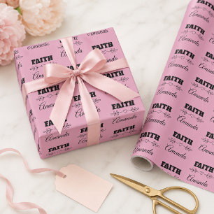Papel De Presente Fé Personalizada Coração Cristão