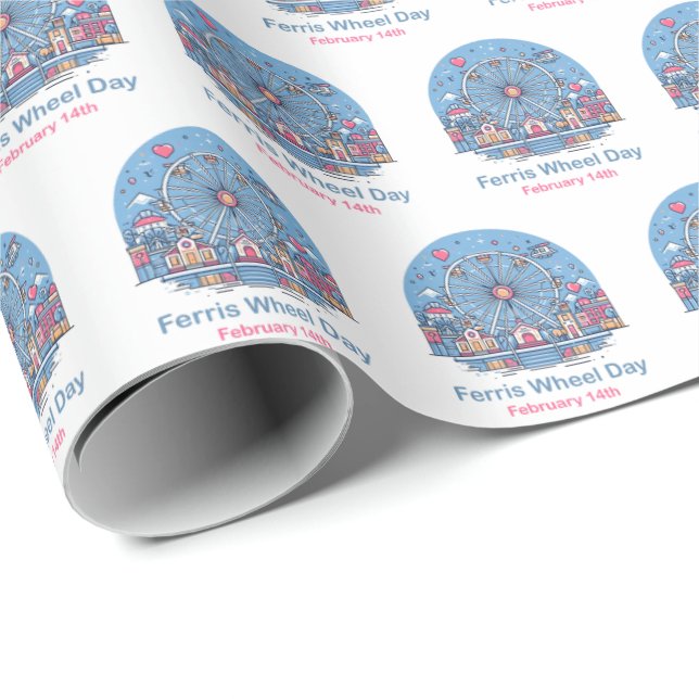 Papel De Presente Feb 14 Ferris Wheel Day (Ponta do rolo)