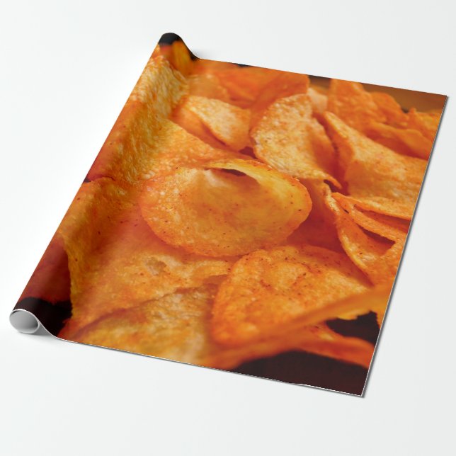 Papel De Presente Feche as suculentas, crocantes, batatas fritas na  (Desenrolado)