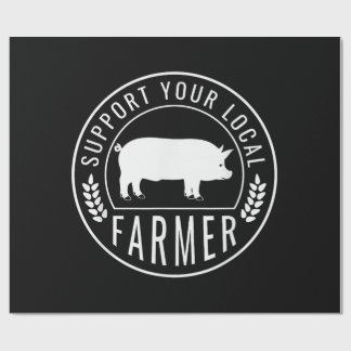 Papel De Presente Feira de Agricultores Apoie o Seu Criador de Porco