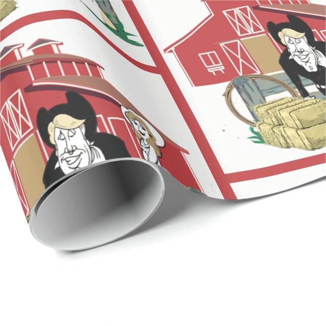 Papel De Presente Feira de Casal de Cartoon Ocidental (Ponta do rolo)