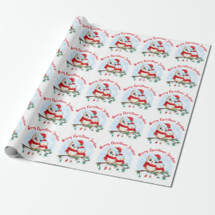 Papel De Presente Feira de Natal Personalizada Santa Hat