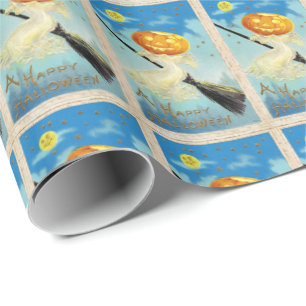 Papel De Presente Feiticeira de abóbora de aboborinhas