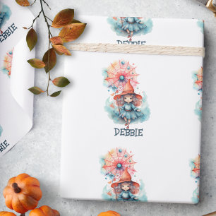 Papel De Presente Feiticeira Rosa-Rosa-Fita Personalizada - Dia das