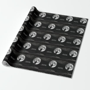 Papel De Presente Feiticeira Voadora Noturna Negra das Halloween