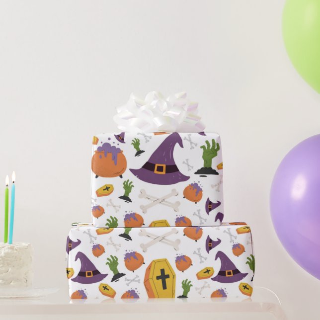 Papel De Presente Feiticeiras bonitas do Halloween Crianças dão pape (Presentes para festas)