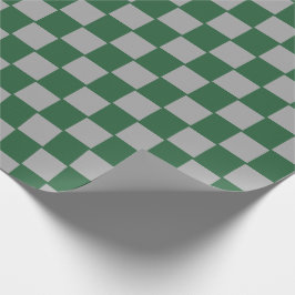 Papel De Presente Feiticeiro Verde e Xadrez Cinza