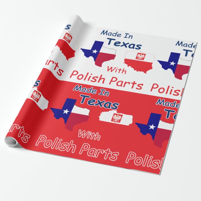 Papel De Presente Feito No Texas Com Peças Polonesas (Desenrolado)
