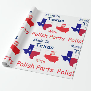 Papel De Presente Feito No Texas Com Peças Poloneses