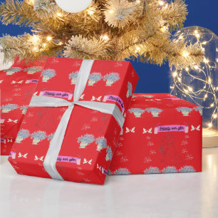 Papel De Presente Felicidade eterna vermelha