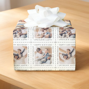 Papel De Presente Felicidades de Aniversário Modernas e Simples Foto