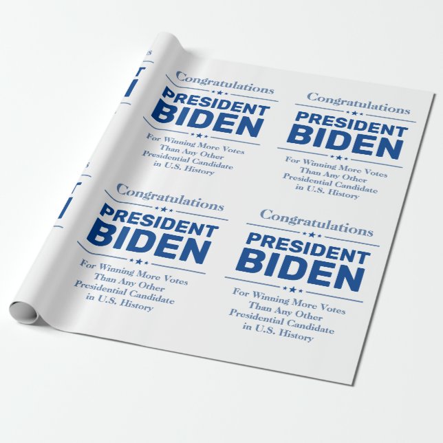 Papel De Presente Felicita o Presidente Biden, Candidato Mais Votado (Desenrolado)