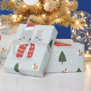 Papel De Presente Felinos de Natal