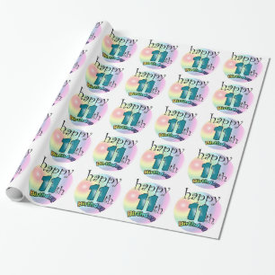 Papel De Presente Feliz 11 Birthday