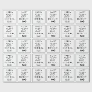 Papel De Presente FELIZ 25 NIRTHDAY; Art Deco Style; Custom Name