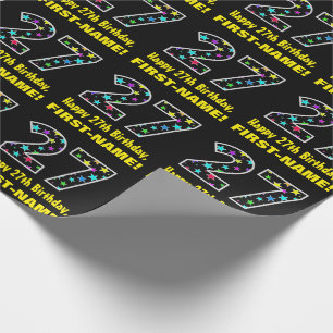 Papel De Presente Feliz 27º aniversário, Diversão de Estrelas Col