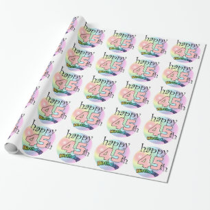 Papel De Presente Feliz 45º aniversário (roze)