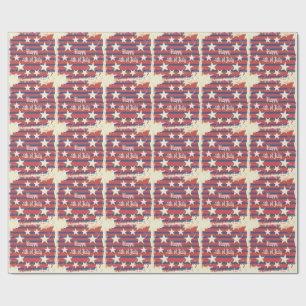 Papel De Presente Feliz 4 de julho