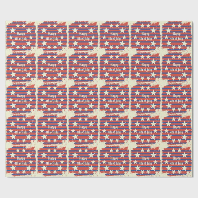 Papel De Presente Feliz 4 de julho (Aberto)