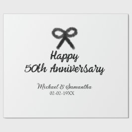 Papel De Presente Feliz 50º aniversário adicionar nome do casal data