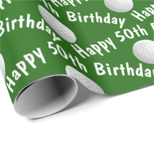 Papel De Presente Feliz 50º aniversário do golfe