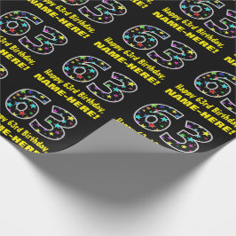 Papel De Presente Feliz 63º aniversário, Diversão de Estrelas Colori