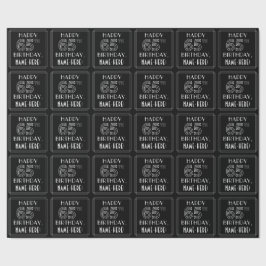 Papel De Presente FELIZ 65.º ANIVERSÁRIO; Estilo de Deco de Arte com