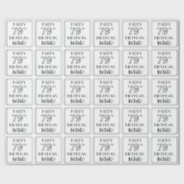 Papel De Presente FELIZ 79.O ANIVERSÁRIO; Estilo de Deco de Arte; No