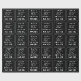 Papel De Presente FELIZ 82º ANIVERSÁRIO; Estilo de Deco de Arte com