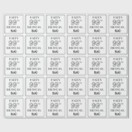 Papel De Presente FELIZ 99.O ANIVERSÁRIO; Estilo de Deco de Arte; No