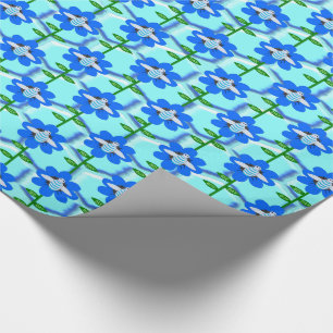 Papel De Presente Feliz Abelha Azul Aniversário Bumblebee