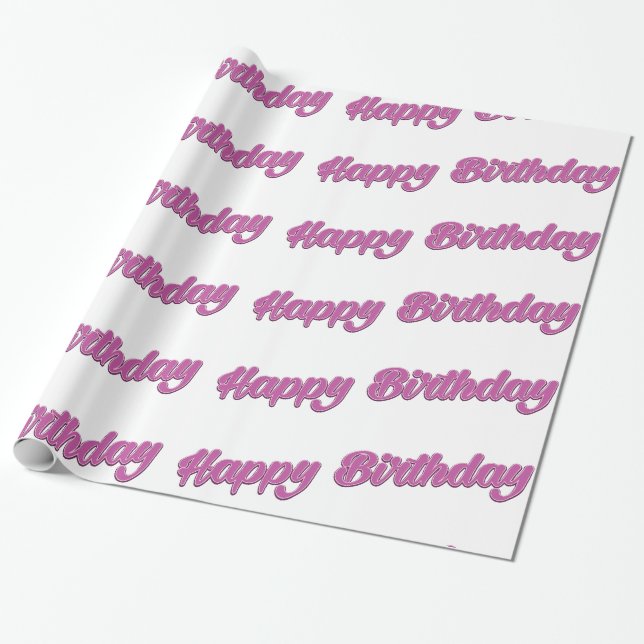 Papel De Presente Feliz Aniversário (Desenrolado)