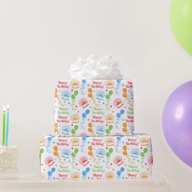 Papel De Presente Feliz Aniversário (Presentes para festas)