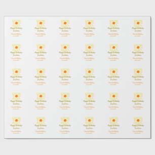 Papel De Presente Feliz aniversário amarelo laranja aniversário boh