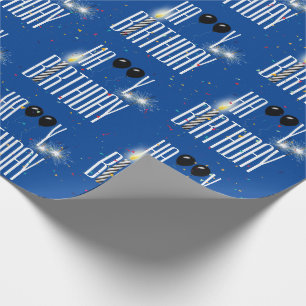 Papel De Presente Feliz aniversário Balões e Confetti