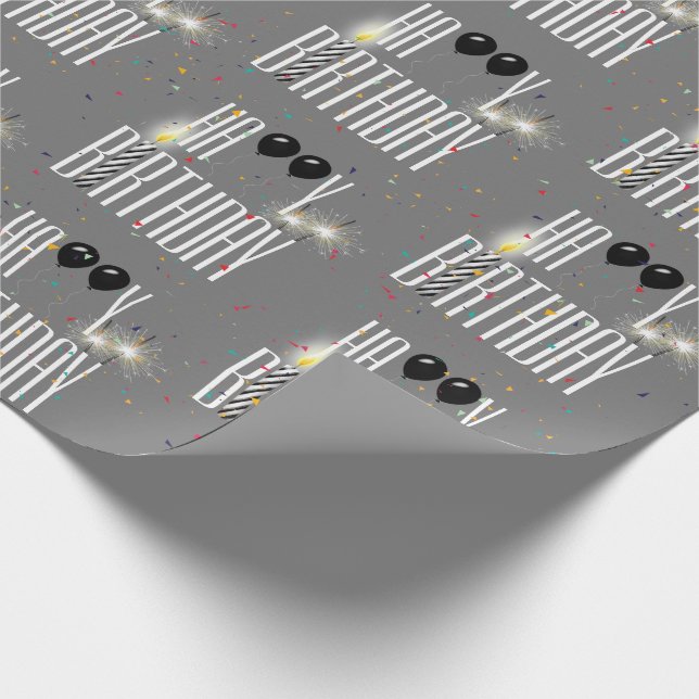 Papel De Presente Feliz aniversário Balões e Confetti (Ponta)