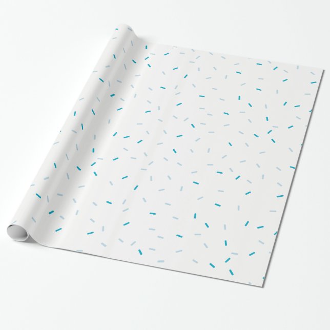 Papel De Presente FELIZ ANIVERSÁRIO bebê pálido azul borrifo borrifa (Desenrolado)
