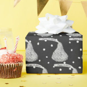 Papel De Presente Feliz Aniversário Beijos Em Pontos