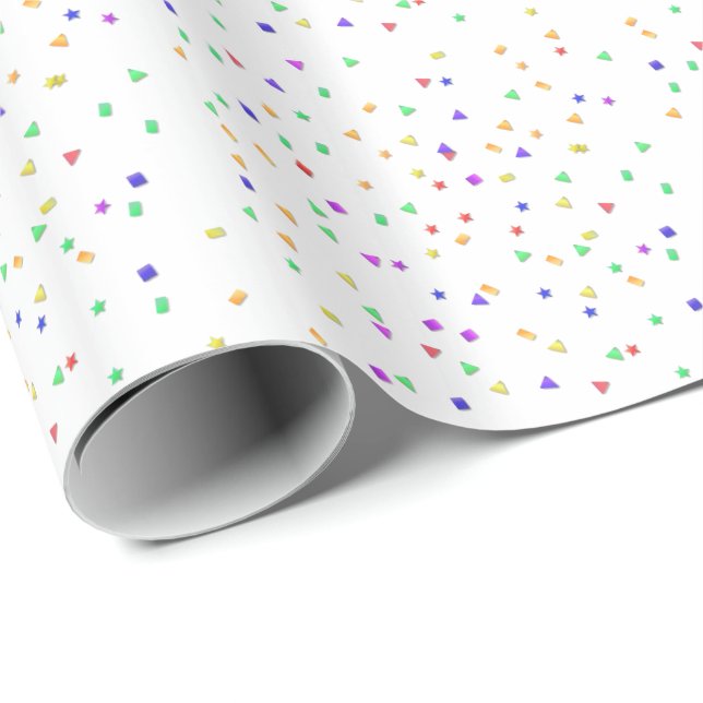 Papel De Presente Feliz Aniversário Colorido, Confetti Wrappaper (Ponta do rolo)