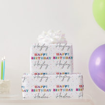 Feliz Aniversário Colorido Nome Personalizado Conf